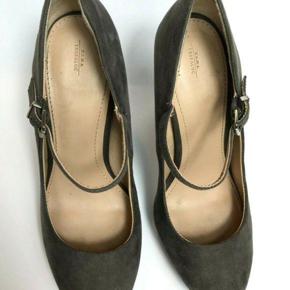 Zara Trafaluc Buckle Strap Platform Block Heels - Picture 3 of 11